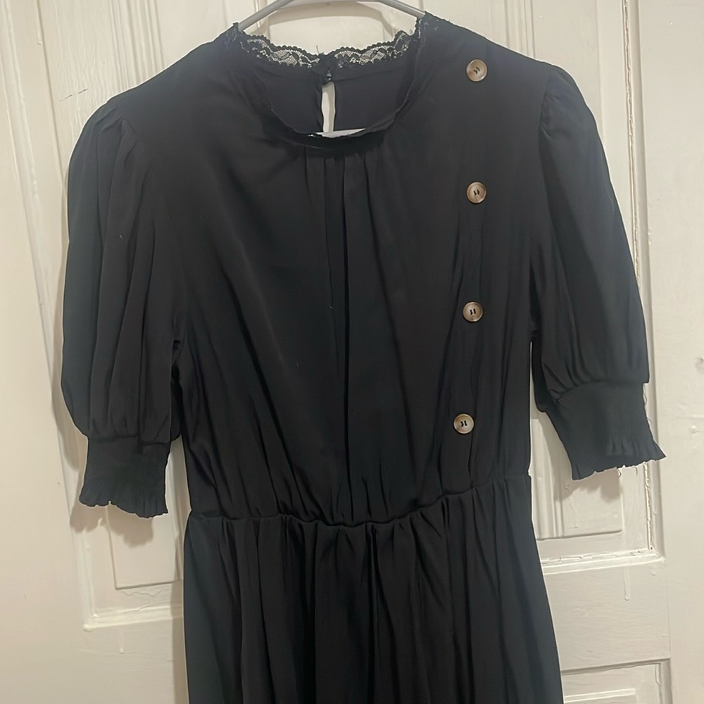 SHEIN Black Lace Detail Dress